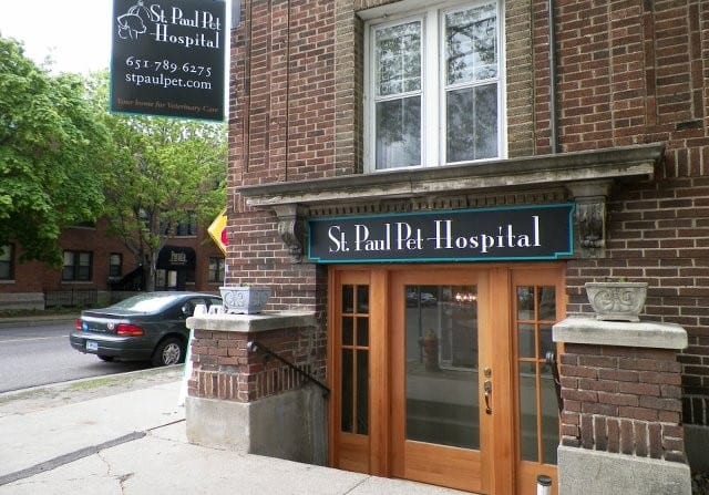 a shot of the front entrance of St. Paul Animal Hospital
